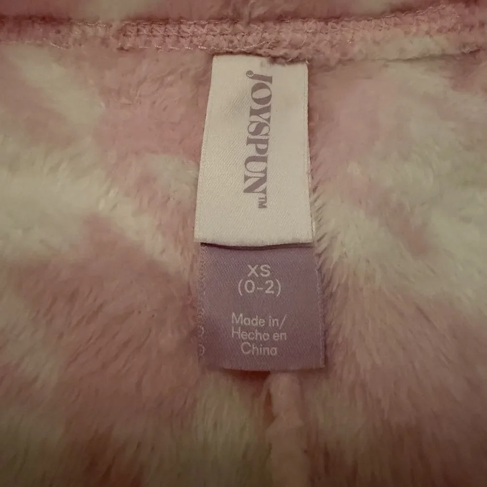 JOYSPUN Women’s Plush Pink Fleece Sleep Jogger Pants Pajama Bottoms Size XS(0-2)